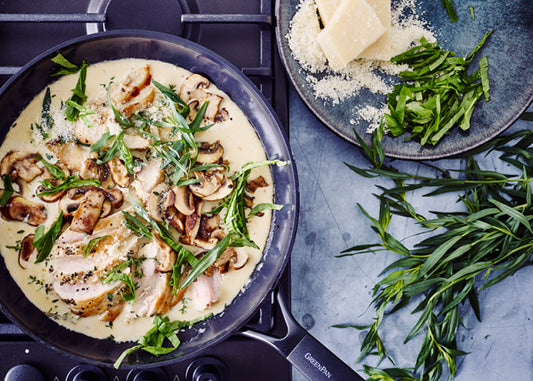 Chicken with Mushrooms Spinach & Tarragon