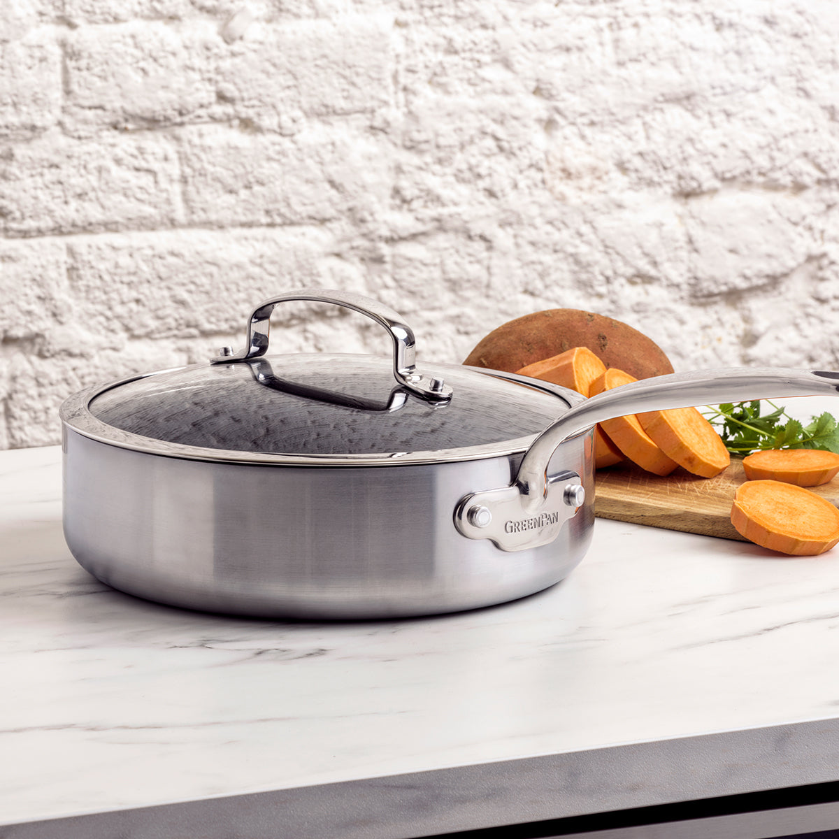 Barcelona Evershine Ceramic Non-Stick 3.1-Litre Sauté Pan with Lid