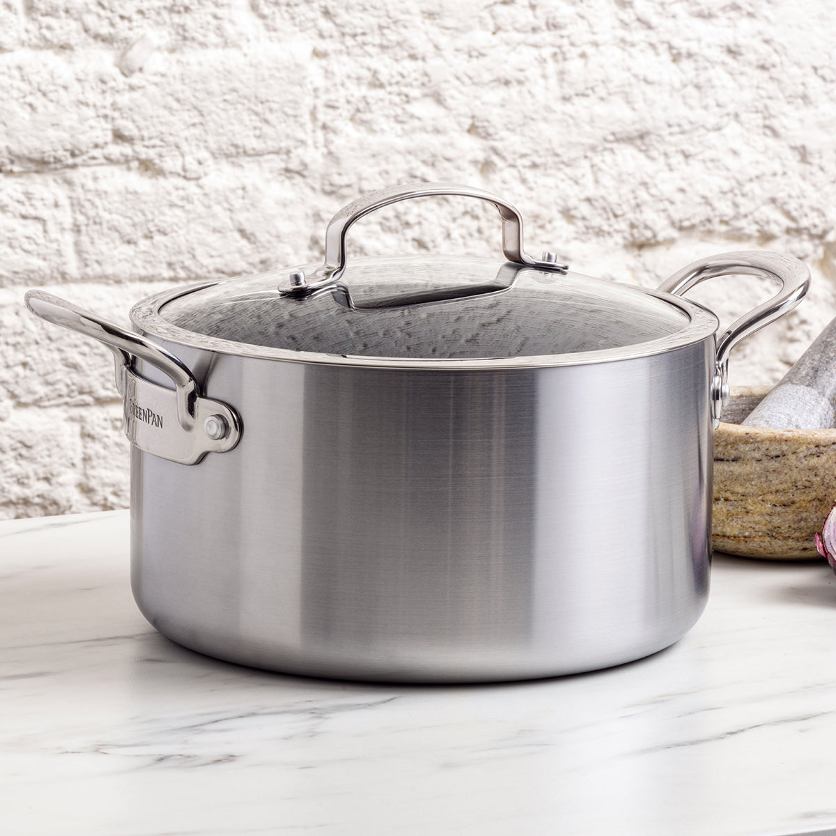 Barcelona Evershine Ceramic Non-Stick 5.68-Litre Stockpot with Lid