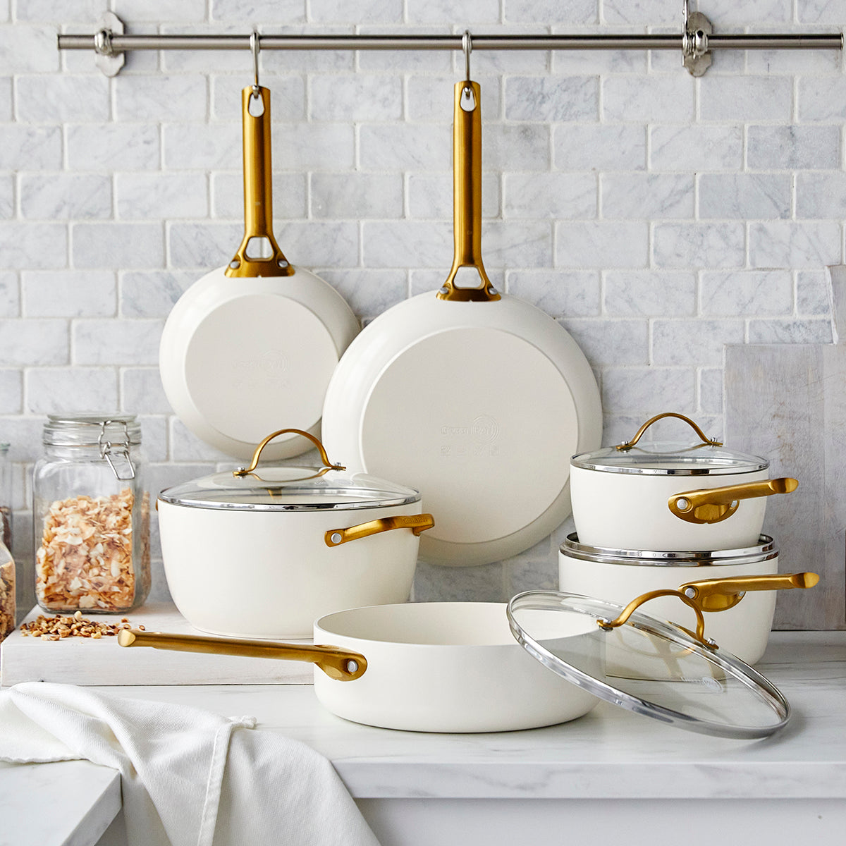 Reserve 10-Piece Cookware Set, Cream White