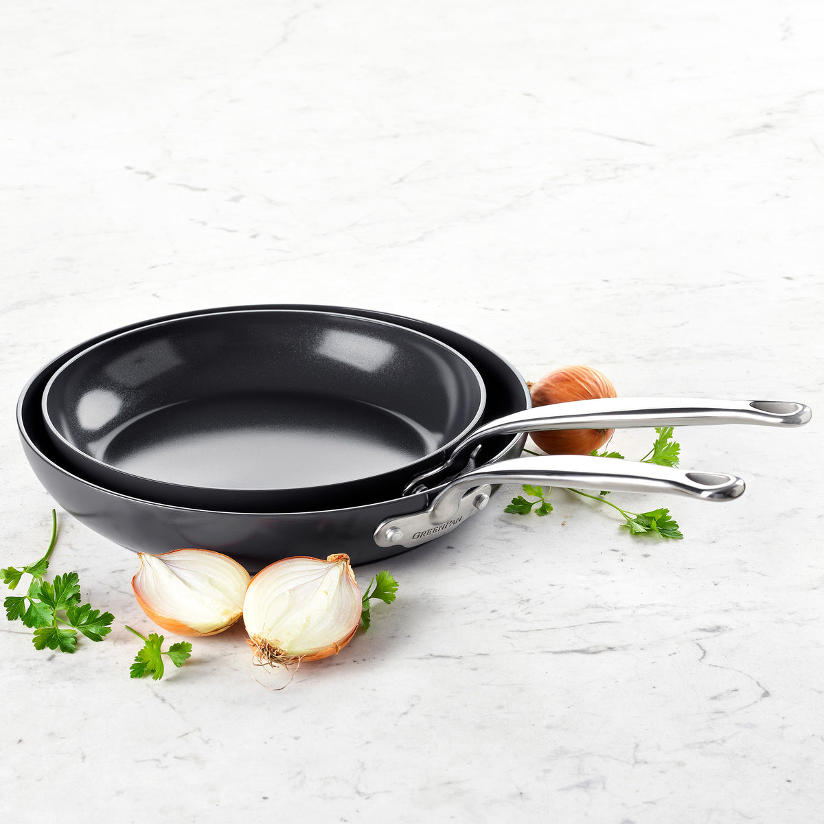 Barcelona Ceramic Non-Stick 24cm and 28cm Frypan Set