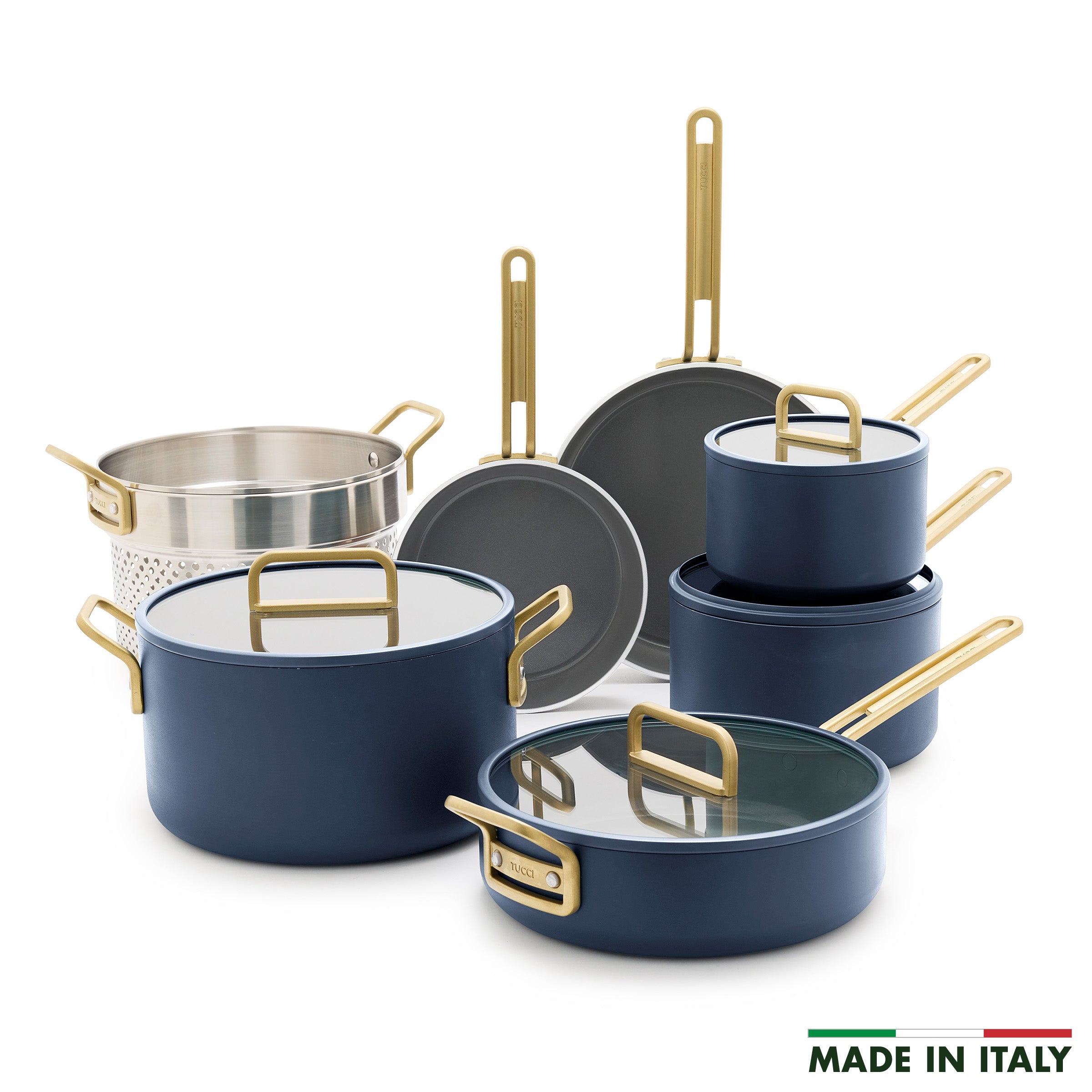Stanley Tucci™ Ceramic Non-Stick 11-Piece Cookware Set | Marino Blue