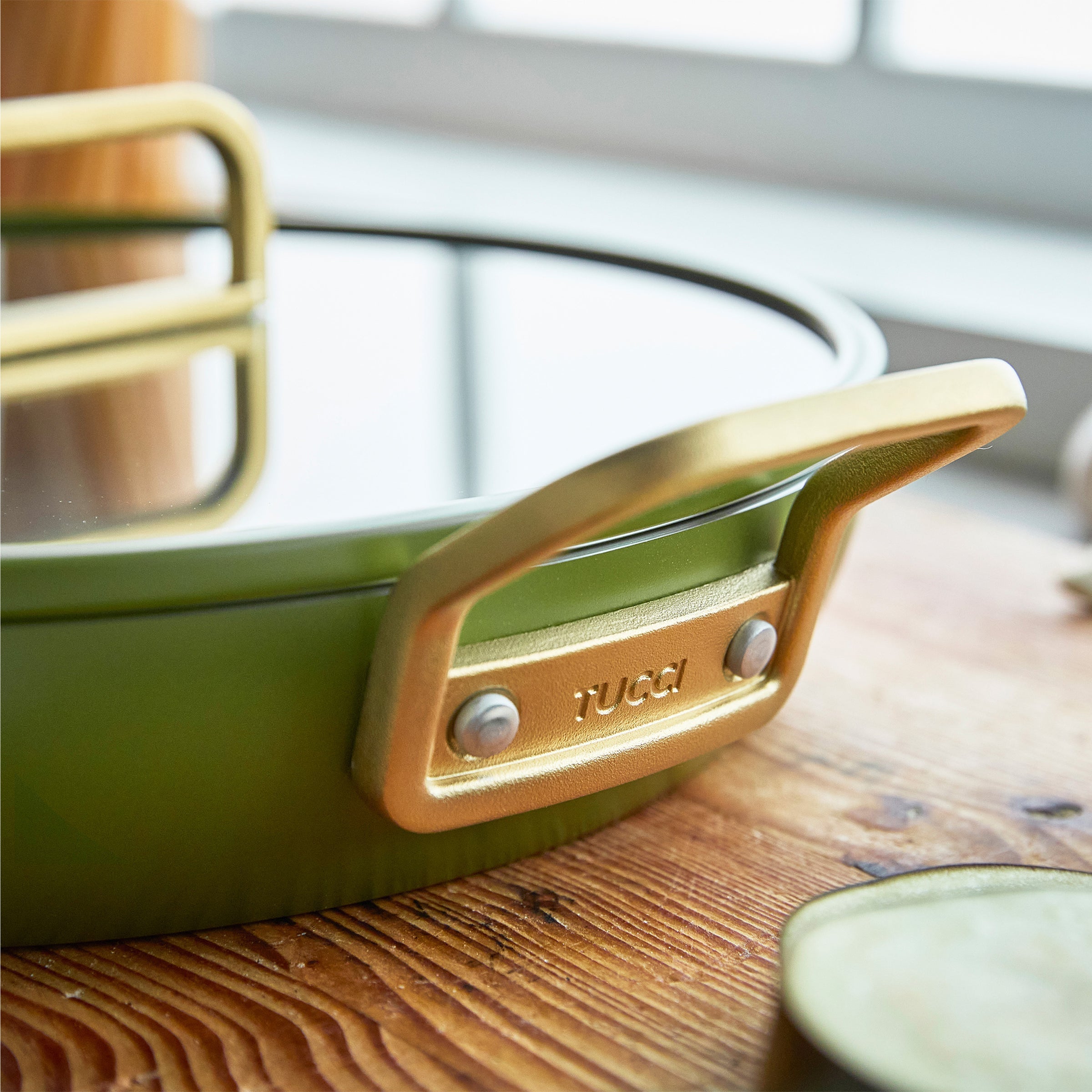 Stanley Tucci™ Ceramic Non-Stick 30cm Frypan with Lid | Tuscan Olive