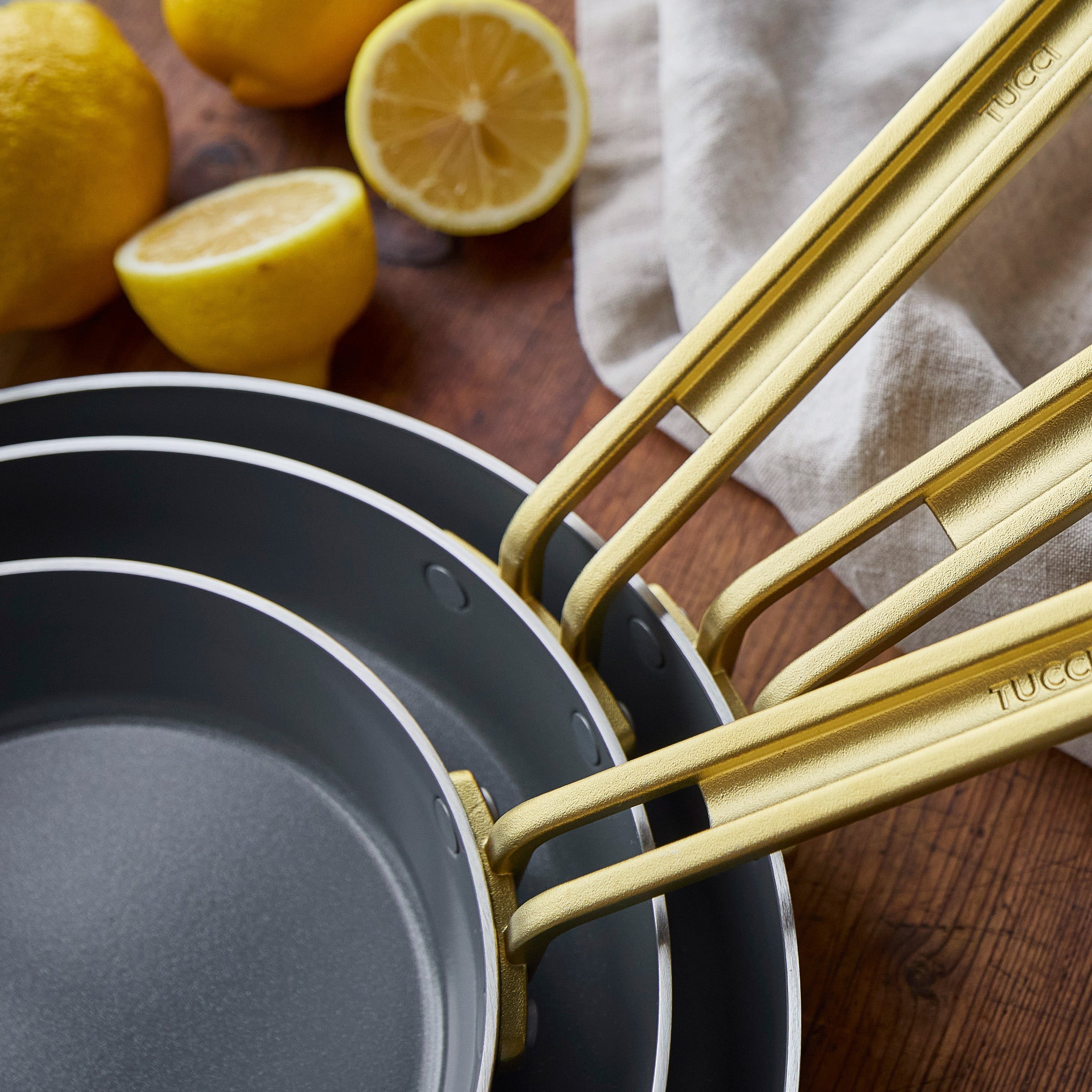 Stanley Tucci™ Stainless Steel Ceramic Non-Stick 20cm, 26cm and 30cm Frypan Set