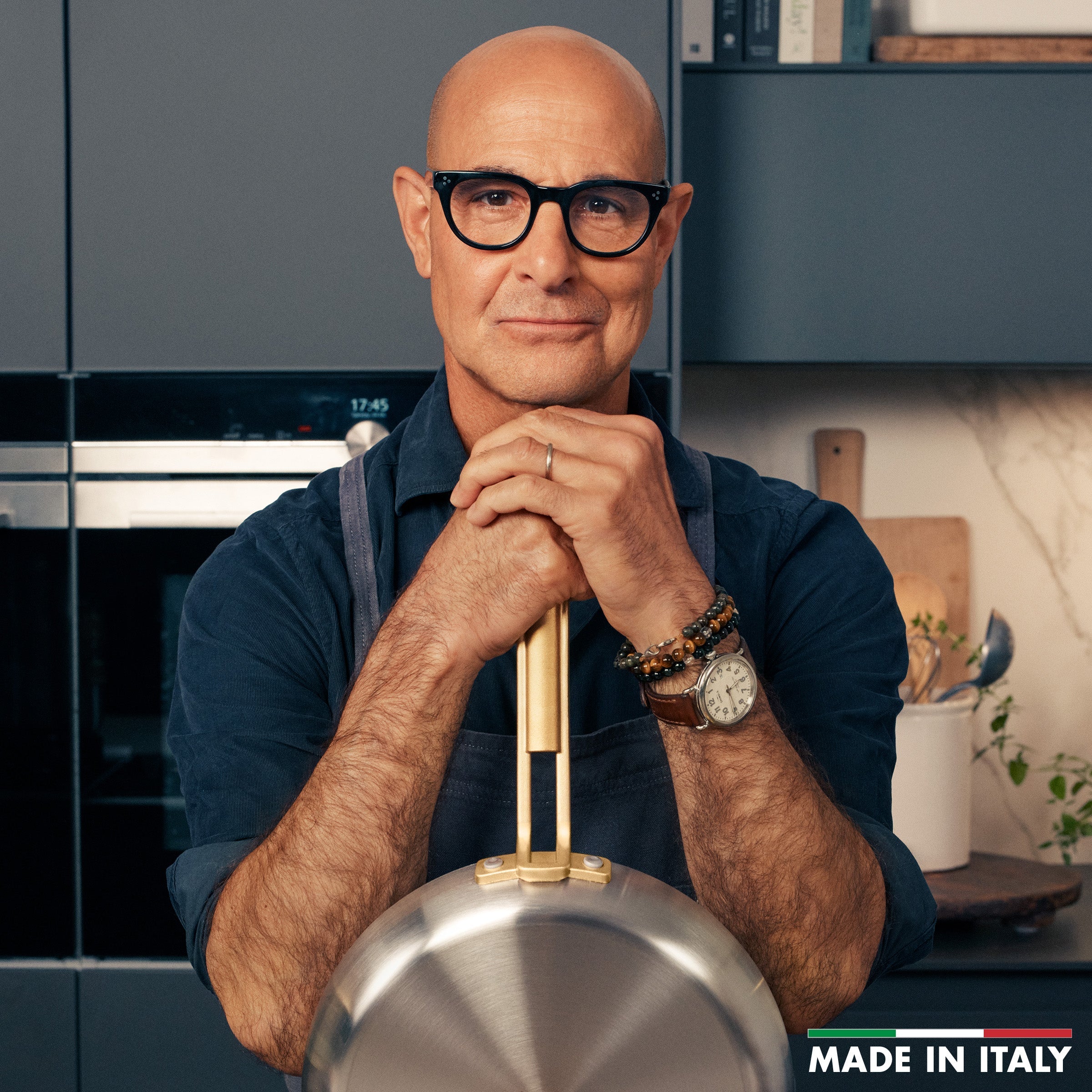 Stanley Tucci™ Stainless Steel Ceramic Non-Stick 20cm, 26cm and 30cm Frypan Set