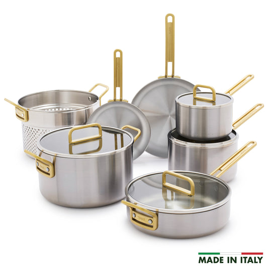 Stanley Tucci™ Uncoated Stainless Steel 11-Piece Cookware Set