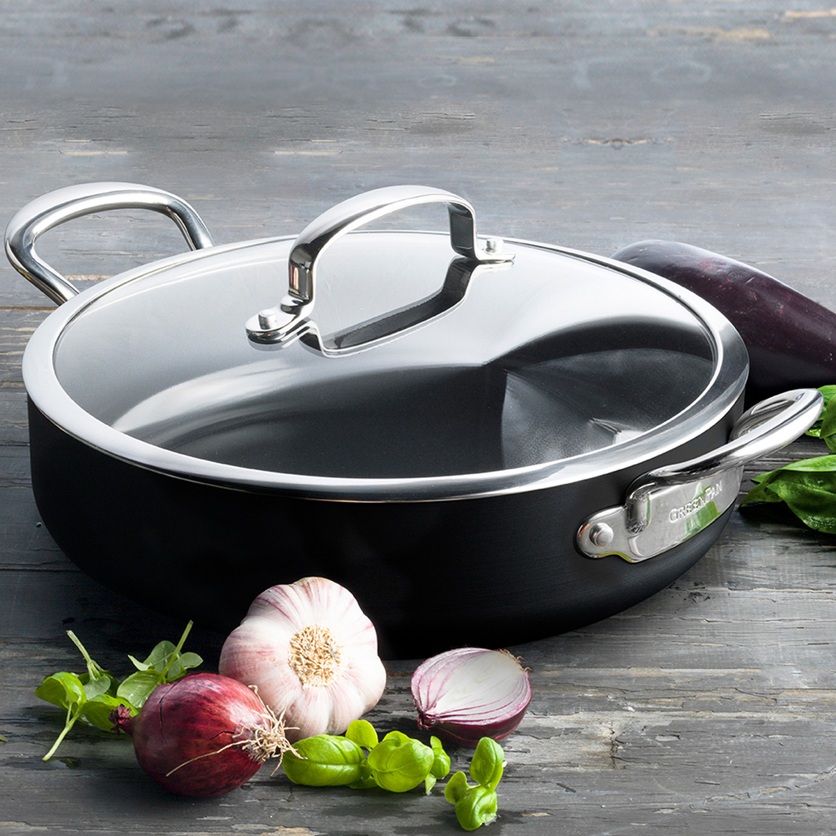 Barcelona Ceramic Non-Stick 30cm Everyday Pan with Lid