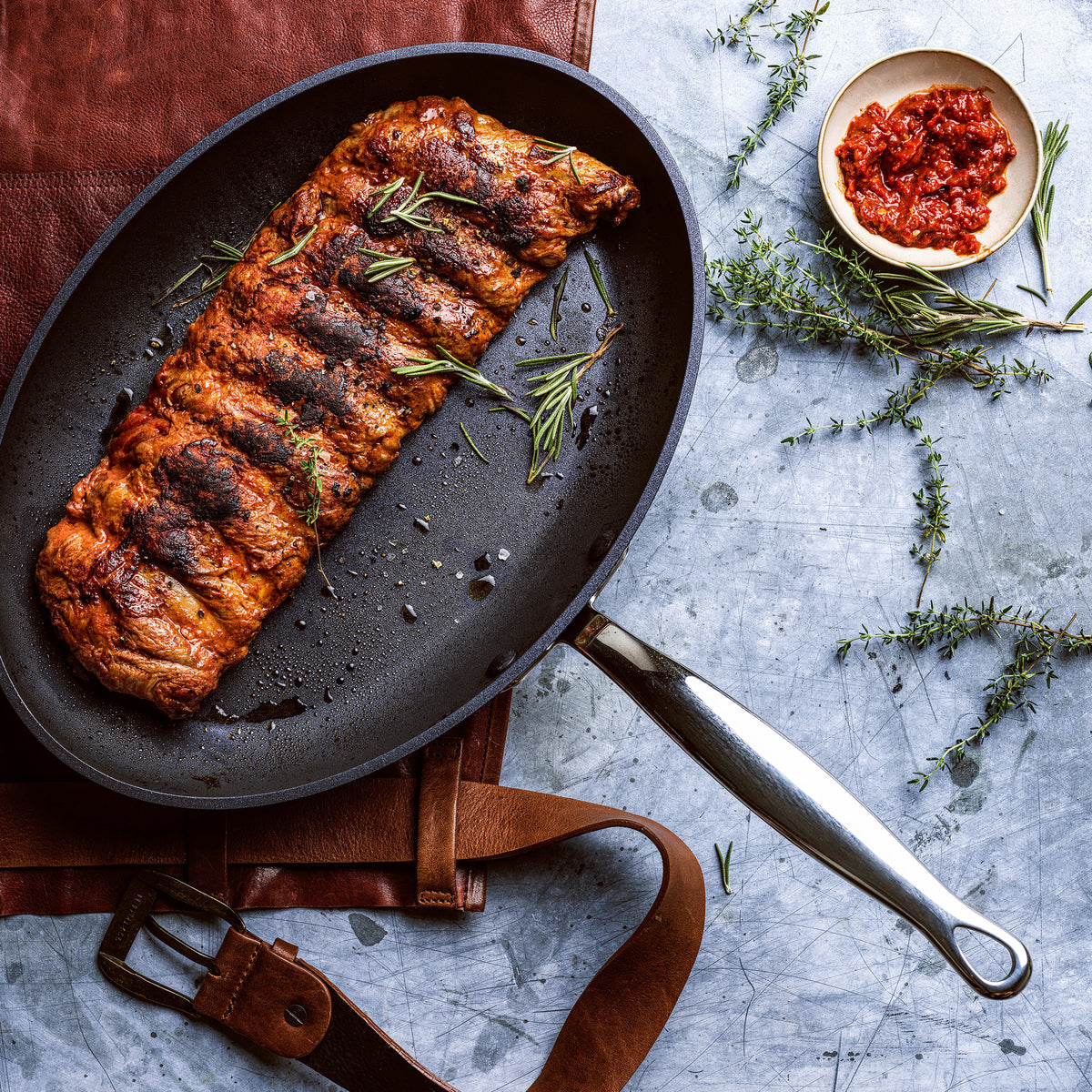 Barcelona Ceramic Non-Stick Oval Fish Sauté Pan