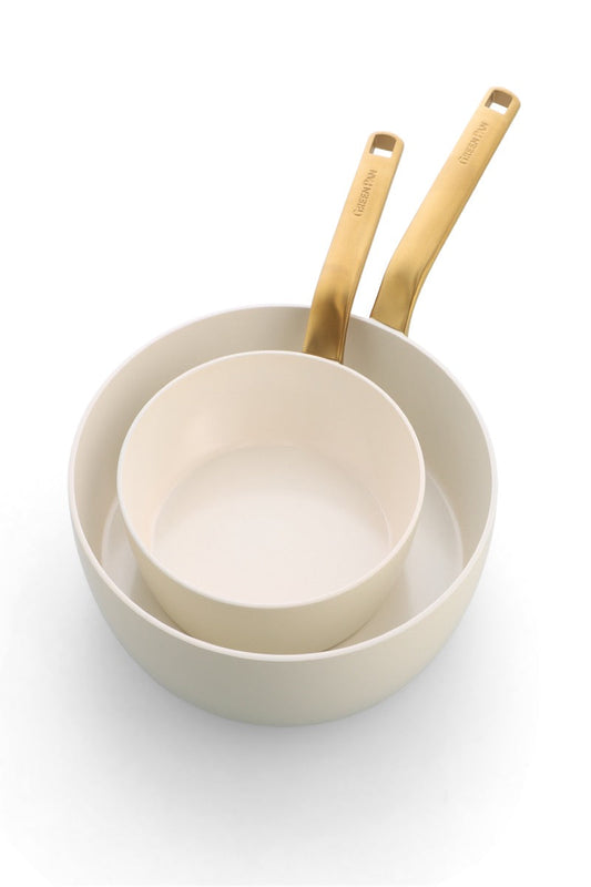 Evolution 2-Piece Frypan Set (20cm + 28cm), Cream White