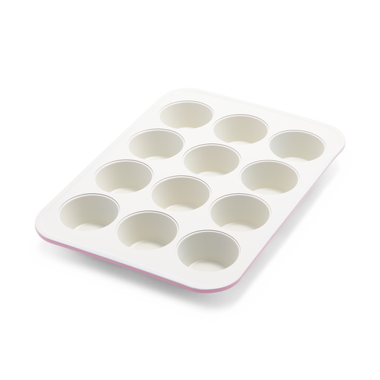 Contour Pink 12 Cup Muffin Pan