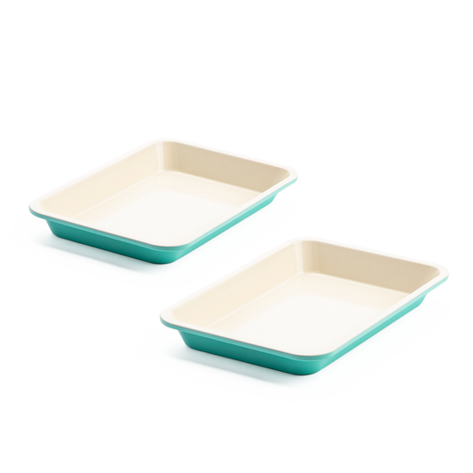 Contour Turquoise 2pc 1/4 Cookie Sheet Set